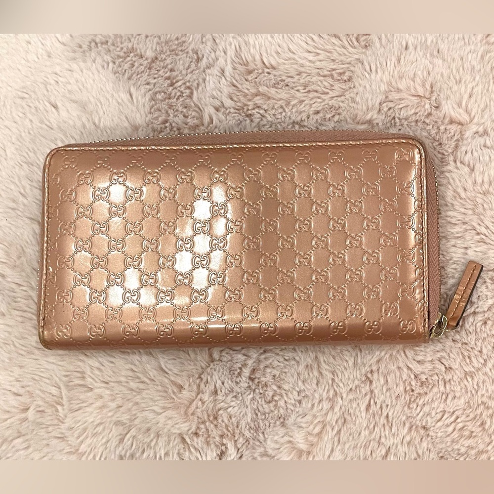 Gucci microguccissima continental zip wallet, metallic rose gold - Picture 2 of 12
